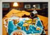 World Geography Trivia Quiz: How Much Do You Really Know? Crumpled world map with spilled coffee and pancakes