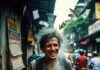 Top 10 Budget Travel Destinations in 2025 You Can’t Miss Grinning backpacker with huge pho in rainy Hanoi alley.
